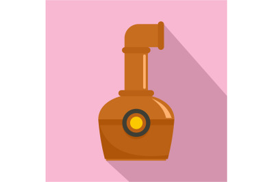 Container of cognac icon, flat style