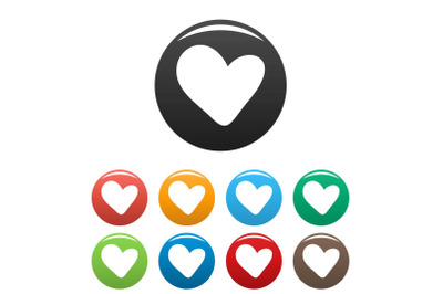 True heart icons set color vector