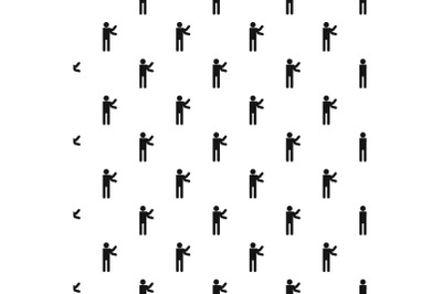 Stick figure stickman pattern vector seamless