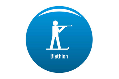 Biathlon icon vector blue