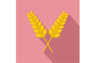 Pair of wheat icon, flat style