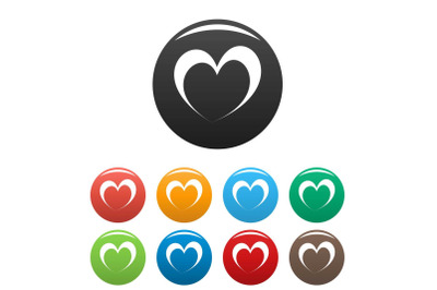Frantic heart icons set color vector