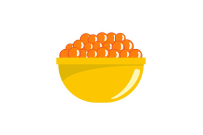Red caviar icon, flat style