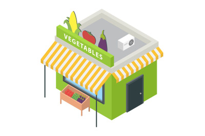 Vegetables market icon, isometric style