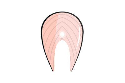 Fish steak icon, flat style