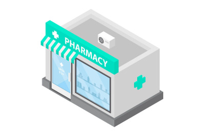 Pharmacy icon, isometric style