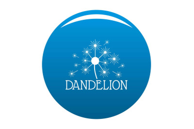 Fluffy dandelion logo icon vector blue