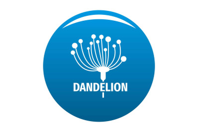 Cute dandelion logo icon vector blue