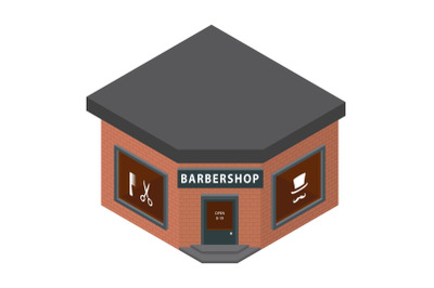 Barbershop icon, isometric style