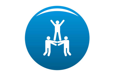 Happy teamwork icon vector blue