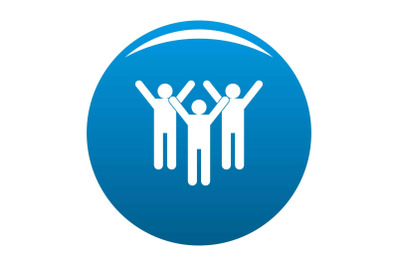 Winning teamwork icon vector blue