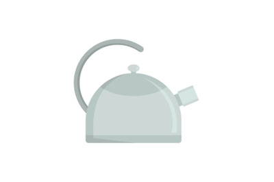 Kitchen kettle icon, flat style
