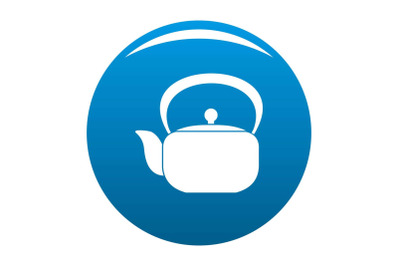 Chinese teapot icon vector blue