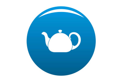 Ceramic teapot icon vector blue