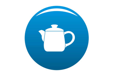 Ceramic kettle icon vector blue