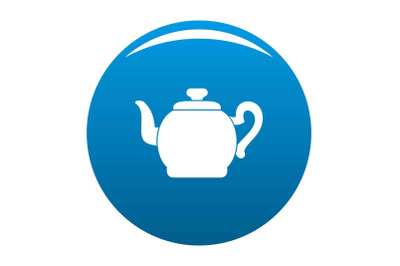 Teapot with cap icon vector blue