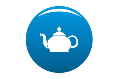 Closed teapot icon vector blue