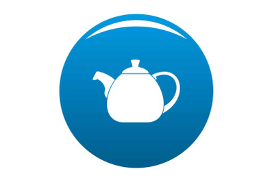 Pot bellied kettle icon vector blue