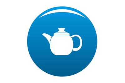 Steel teapot icon vector blue