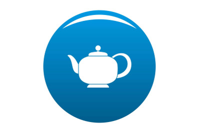 Teapot with handle icon vector blue