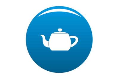 Metal teapot icon vector blue