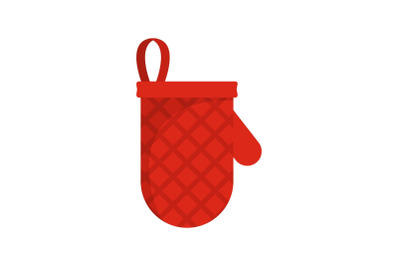 Kitchen mitten icon, flat style