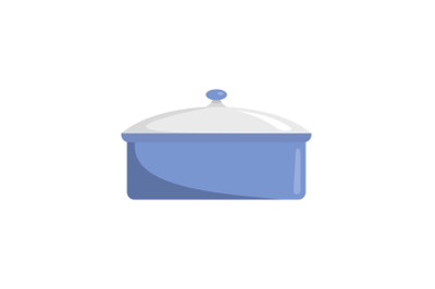 Saucepan icon, flat style