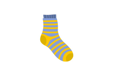 Fuzzy sock icon, flat style