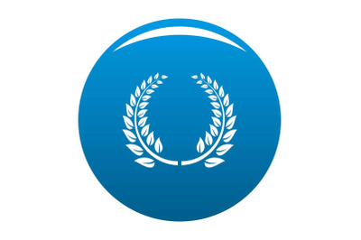 Floral wreath icon vector blue