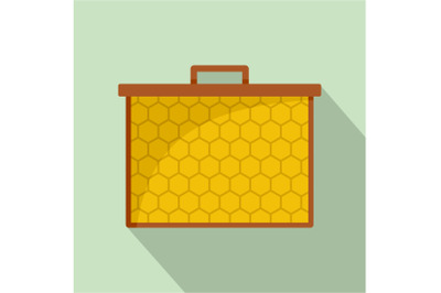 Hexagonal honey icon, flat style