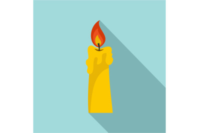 Candle icon, flat style