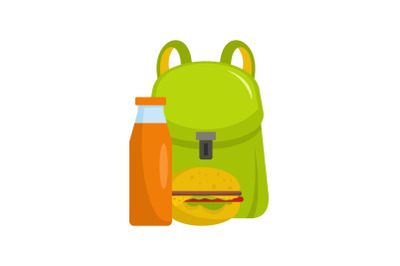 School lunch icon, flat style