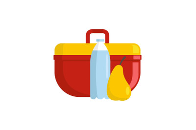 Lunchbox icon, flat style