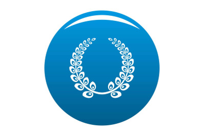 Wreath icon vector blue