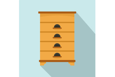 Bee house icon, flat style