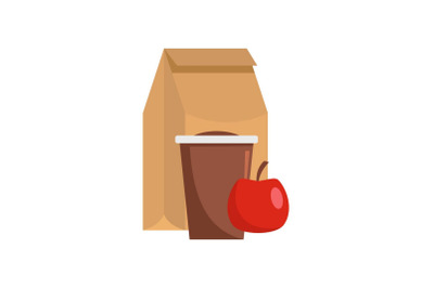 Lunch package icon, flat style