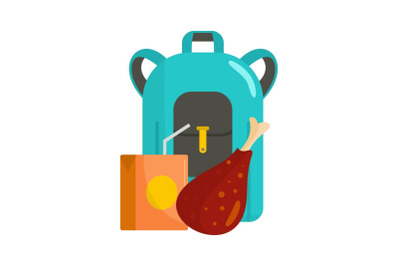 Pupil lunch icon, flat style