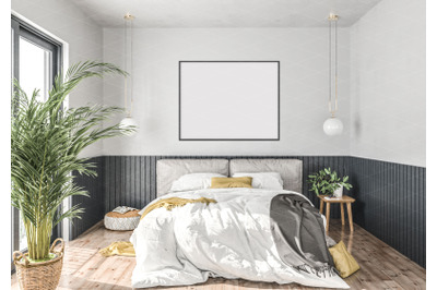 Interior scene artwork background frame mockup