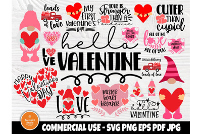 Valentine Gnomes SVG Bundle, Valentines Day Shirts