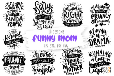 Funny Mom Quotes Bundle Sarcastic Mom