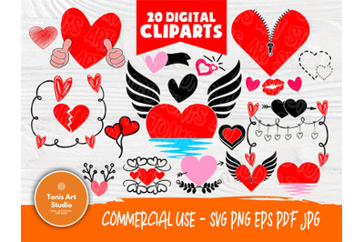 Heart SVG Bundle, Heart Svg, Heart Clipart, Valentines Day Freebies