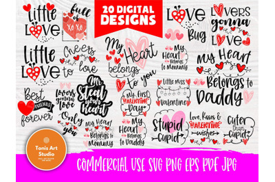 Valentine SVG Bundle, Kids Valentines Svg, Valentines Quotes