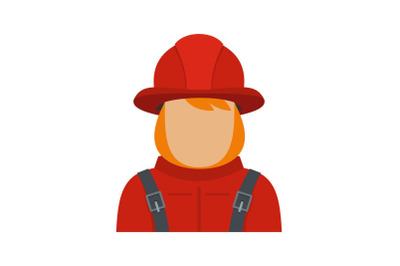 Firefighter icon, flat style