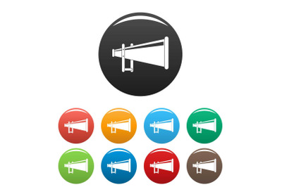 portable megaphone icons set color vector