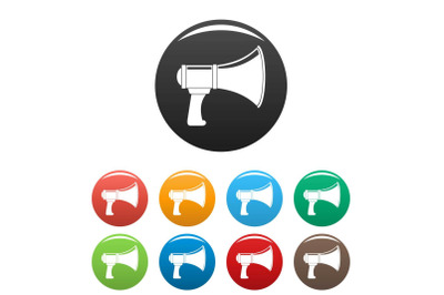 Noise of megaphone icons set color vector