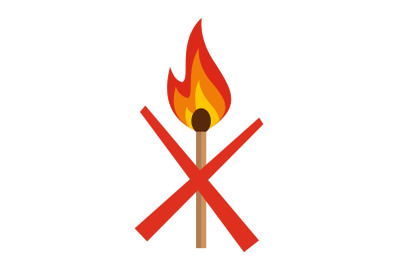 No fire icon, flat style