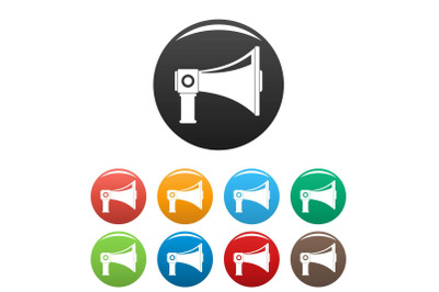 Single megaphone icons set color vector