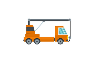 Car crane icon, flat style