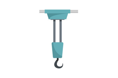 Single hook icon, flat style