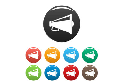 Speaker icons set color vector